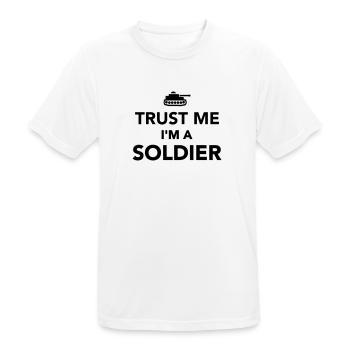 Trust me I'm Soldier - T-shirt respirant Homme - blanc - Devant - AI Model Male 185 dark (185cm)