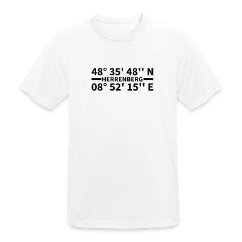 Herrenberg Koordinaten - Männer T-Shirt atmungsaktiv - Weiß - Vorne - AI Model Male 185 dark (185cm)