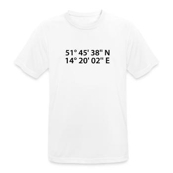 Cottbus coordinates - Men's Breathable T-Shirt - white - Front - AI Model Male 185 dark (185cm)