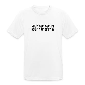 Coordonnées de Waiblingen - T-shirt respirant Homme - blanc - Devant - AI Model Male 185 dark (185cm)