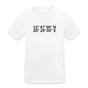 Olsztyn coordinates - Men's Breathable T-Shirt - white - Front - AI Model Male 185 dark (185cm)