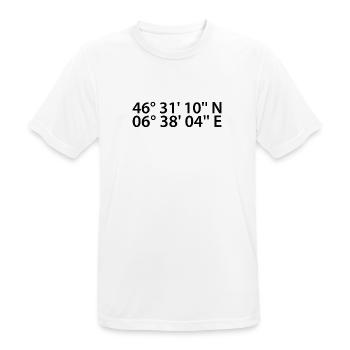 Coordonnées de Lausanne - T-shirt respirant Homme - blanc - Devant - AI Model Male 185 dark (185cm)