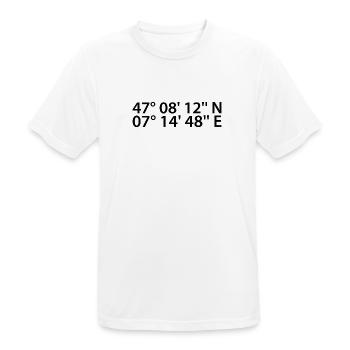Biel Koordinaten - Männer T-Shirt atmungsaktiv - Weiß - Vorne - AI Model Male 185 dark (185cm)