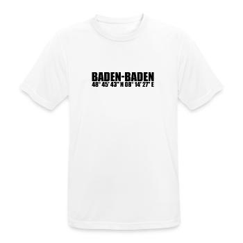 Baden-Baden Koordinaten - Männer T-Shirt atmungsaktiv - Weiß - Vorne - AI Model Male 185 dark (185cm)