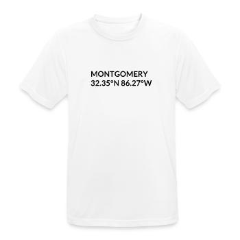 Montgomery, Alabama, United States Coordinates - Men's Breathable T-Shirt - white - Front - AI Model Male 185 dark (185cm)
