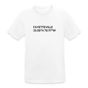 Fayetteville North Carolina USA Koordinaten - Männer T-Shirt atmungsaktiv - Weiß - Vorne - AI Model Male 185 dark (185cm)