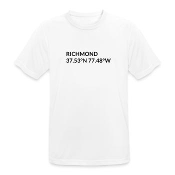 Richmond, Virginia, United States Coordinates - Men's Breathable T-Shirt - white - Front - AI Model Male 185 dark (185cm)
