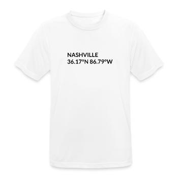 Nashville, Tennessee, États-Unis Coordonnées - T-shirt respirant Homme - blanc - Devant - AI Model Male 185 dark (185cm)