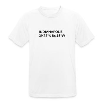 Coordonnées Indianapolis, Indiana, États-Unis - T-shirt respirant Homme - blanc - Devant - AI Model Male 185 dark (185cm)