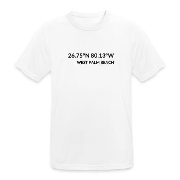West Palm Beach Florida USA Koordinaten - Männer T-Shirt atmungsaktiv - Weiß - Vorne - AI Model Male 185 dark (185cm)