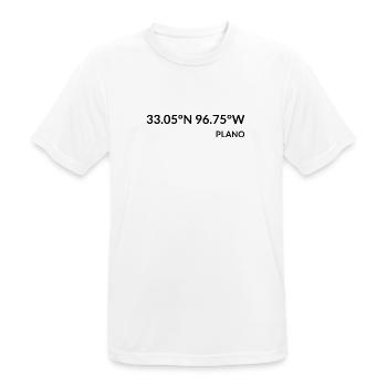 Plano Texas USA Koordinaten - Männer T-Shirt atmungsaktiv - Weiß - Vorne - AI Model Male 185 dark (185cm)