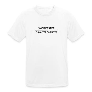 Coordonnées de Worcester, Massachusetts, États-Unis - T-shirt respirant Homme - blanc - Devant - AI Model Male 185 dark (185cm)