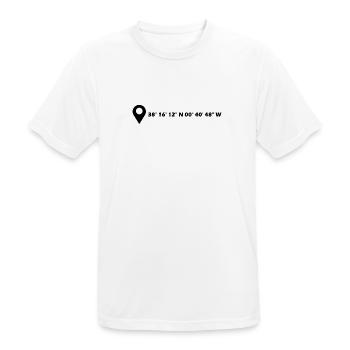 Elche Koordinaten - Männer T-Shirt atmungsaktiv - Weiß - Vorne - AI Model Male 185 dark (185cm)