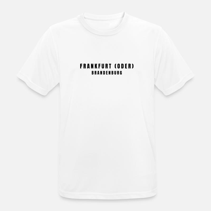 Frankfurt (Oder) Brandenburg - Männer T-Shirt atmungsaktiv - Weiß