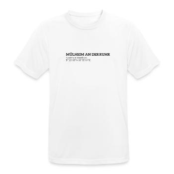 Mülheim an der Ruhr North Rhine-Westphalia Coordinates - Men's Breathable T-Shirt - white - Front - AI Model Male 185 dark (185cm)