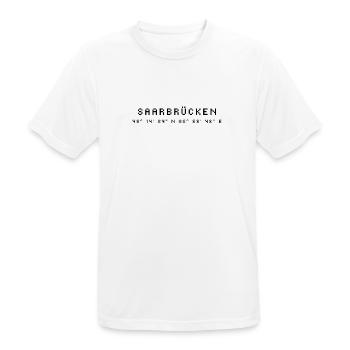 Les coordonnées de Sarrebruck - T-shirt respirant Homme - blanc - Devant - AI Model Male 185 dark (185cm)