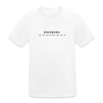 Les coordonnées de Duisbourg - T-shirt respirant Homme - blanc - Devant - AI Model Male 185 dark (185cm)