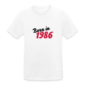 Born in 1986 - Männer T-Shirt atmungsaktiv - Weiß - Vorne - AI Model Male 185 dark (185cm)
