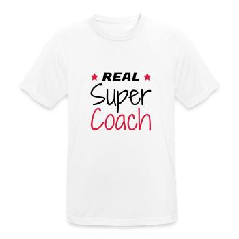 Coach Coaching Trainer Sport Entraineur Team - Men's Breathable T-Shirt - white - Front - AI Model Male 185 dark (185cm)