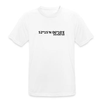 Deventer Koordinaten - Männer T-Shirt atmungsaktiv - Weiß - Vorne - AI Model Male 185 dark (185cm)