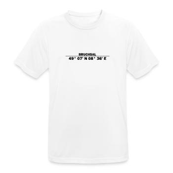 Coordonnées de Bruchsal - T-shirt respirant Homme - blanc - Devant - AI Model Male 185 dark (185cm)