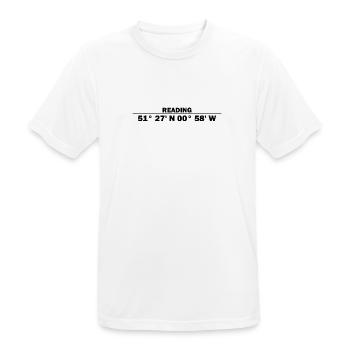 Reading Koordinaten - Männer T-Shirt atmungsaktiv - Weiß - Vorne - AI Model Male 185 dark (185cm)