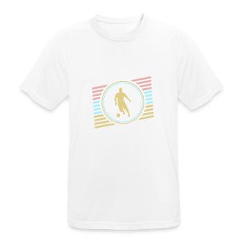 Fussball - Männer T-Shirt atmungsaktiv - Weiß - Vorne - AI Model Male 185 dark (185cm)