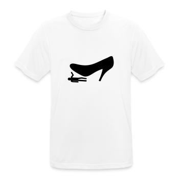 Shoe stepping on man - T-shirt respirant Homme - blanc - Devant - AI Model Male 185 dark (185cm)