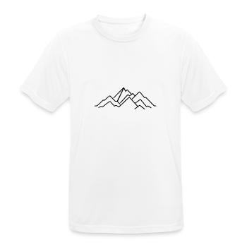 Gebirge Lineart - Männer T-Shirt atmungsaktiv - Weiß - Vorne - AI Model Male 185 dark (185cm)