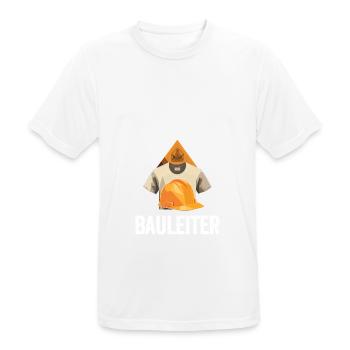 Bauleiter Bauarbeiter Kostüm Bauaurbeiterhelm Helm - Männer T-Shirt atmungsaktiv - Weiß - Vorne - AI Model Male 185 dark (185cm)