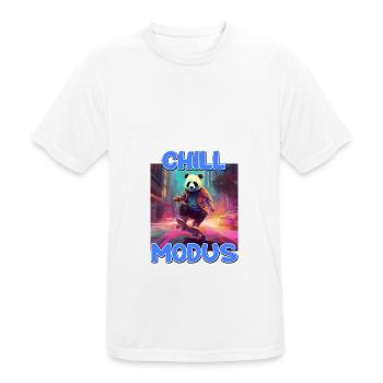 Chill Modus Pandabär Tierliebhaber Süßes Panda - Männer T-Shirt atmungsaktiv - Weiß - Vorne - AI Model Male 185 dark (185cm)