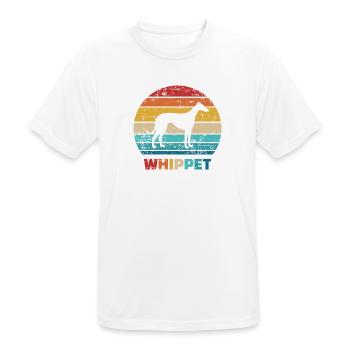 Whippet - Männer T-Shirt atmungsaktiv - Weiß - Vorne - AI Model Male 185 dark (185cm)