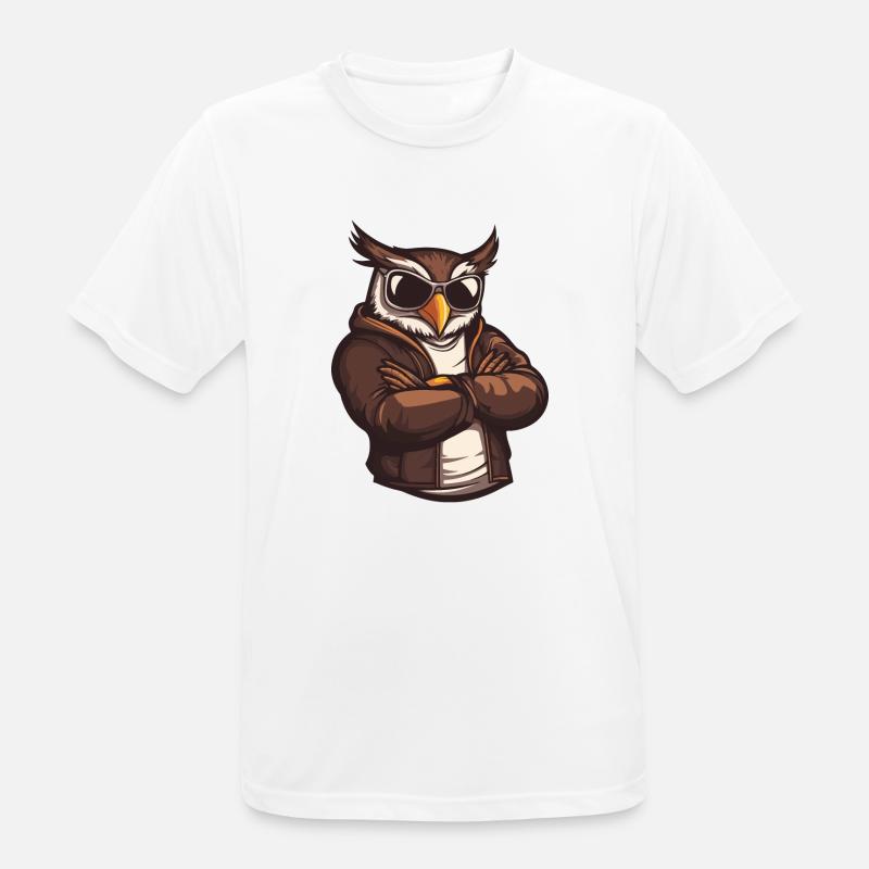 Owl Comic Cool - Men's Breathable T-Shirt - white