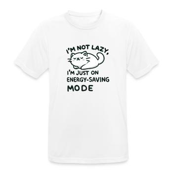 Lazy Cat - Men's Breathable T-Shirt - white - Front - AI Model Male 185 dark (185cm)