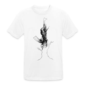 Ak47 Specht - Männer T-Shirt atmungsaktiv - Weiß - Vorne - AI Model Male 185 dark (185cm)