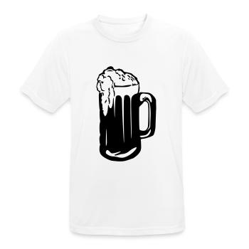 Beer - Alcohol - Men's Breathable T-Shirt - white - Front - AI Model Male 185 dark (185cm)