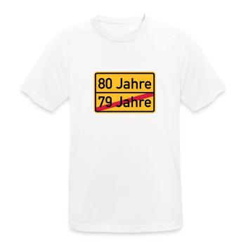 80. Geburtstag - Männer T-Shirt atmungsaktiv - Weiß - Vorne - AI Model Male 185 dark (185cm)