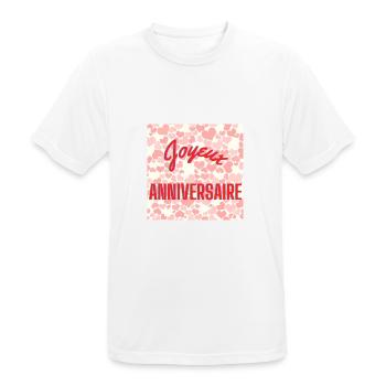 GEBURTSTAG, ALLES GUTE ZUM GEBURTSTAG, ALLES GUTE ZUM GEBURTSTAG - Männer T-Shirt atmungsaktiv - Weiß - Vorne - AI Model Male 185 dark (185cm)