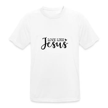 Lieben wie Jesus - Männer T-Shirt atmungsaktiv - Weiß - Vorne - AI Model Male 185 dark (185cm)