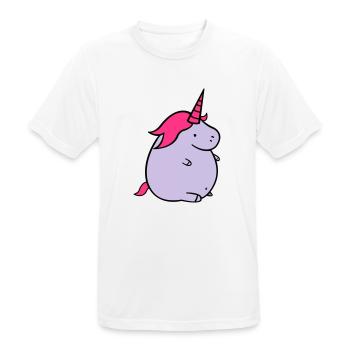 fat_unicorn_02 - Männer T-Shirt atmungsaktiv - Weiß - Vorne - AI Model Male 185 dark (185cm)
