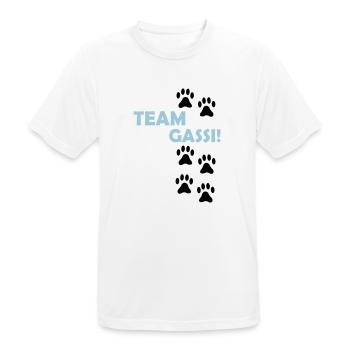 (team_gassi_02) - Männer T-Shirt atmungsaktiv - Weiß - Vorne - AI Model Male 185 dark (185cm)