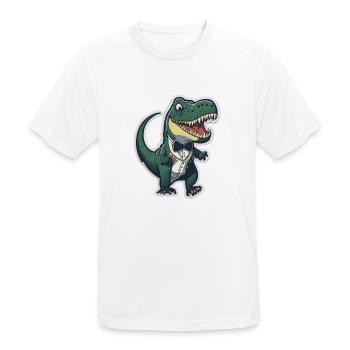 T-Rex in ATuxedo T-Rex im Anzug - Männer T-Shirt atmungsaktiv - Weiß - Vorne - AI Model Male 185 dark (185cm)
