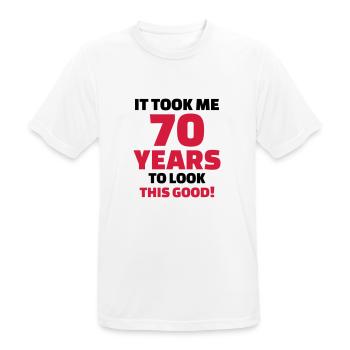 70 Years Anniversaire - T-shirt respirant Homme - blanc - Devant - AI Model Male 185 dark (185cm)