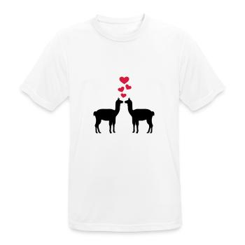 Lama - Männer T-Shirt atmungsaktiv - Weiß - Vorne - AI Model Male 185 dark (185cm)