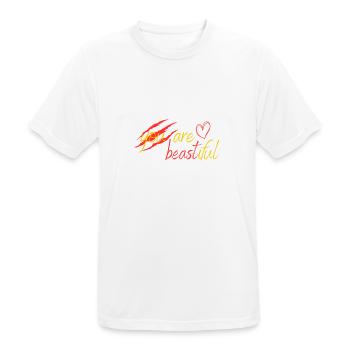 Bête ou beauté? - T-shirt respirant Homme - blanc - Devant - AI Model Male 185 dark (185cm)