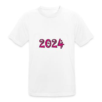 HAPPY NEW YEAR. NEW YEAR'S EVE. NEW YEAR - Men's Breathable T-Shirt - white - Front - AI Model Male 185 dark (185cm)