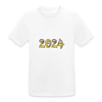 2024. WEIHNACHTEN. JAHR. JAHRESTAG. RUHESTAND. PAPA - Männer T-Shirt atmungsaktiv - Weiß - Vorne - AI Model Male 185 dark (185cm)