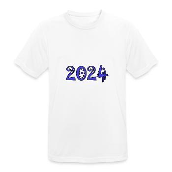 2024. CHRISTMAS. YEAR. ANNIVERSARY. RETIREMENT. DAD - Men's Breathable T-Shirt - white - Front - AI Model Male 185 dark (185cm)