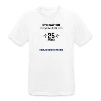 Stuckateur 25 Jahre Jubiläum 25. jähriges Jubi - Männer T-Shirt atmungsaktiv - Weiß - Vorne - AI Model Male 185 dark (185cm)