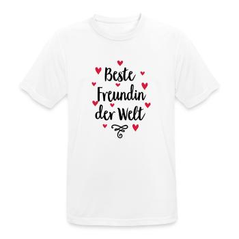 Beste Freundin der Welt - Männer T-Shirt atmungsaktiv - Weiß - Vorne - AI Model Male 185 dark (185cm)